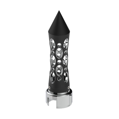 Thread-On Daytona Style Spike Gearshift Knob With 13/15/18 Speed Adapter - Black/Vertical