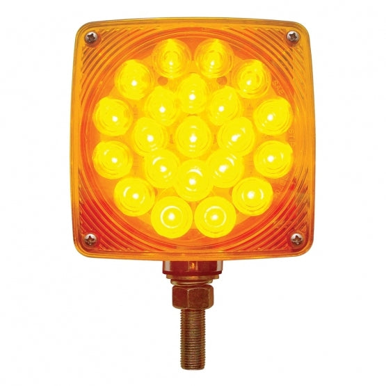 45 LED Single Stud Double Face Turn Signal Light (Driver) - Amber &amp; Red LED/Amber &amp; Red Lens