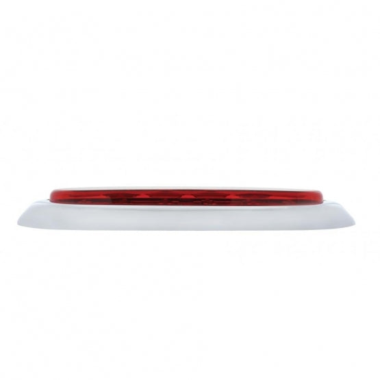 10 LED 6" Oval Light With Bezel (Stop, Turn &amp; Tail) - Red LED/Red Lens