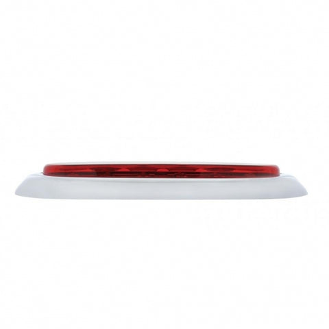 10 LED 6" Oval Light With Bezel (Stop, Turn & Tail) - Red LED/Red Lens