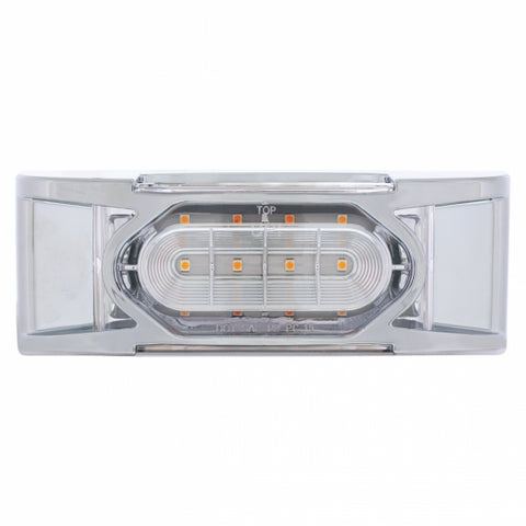 16 LED Reflector Light (Clearance/Marker) With Chrome Bezel - Amber LED/Clear Lens