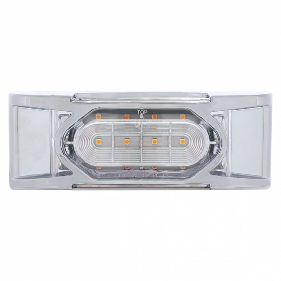 16 LED Reflector Light (Clearance/Marker) With Chrome Bezel - Amber LED/Clear Lens