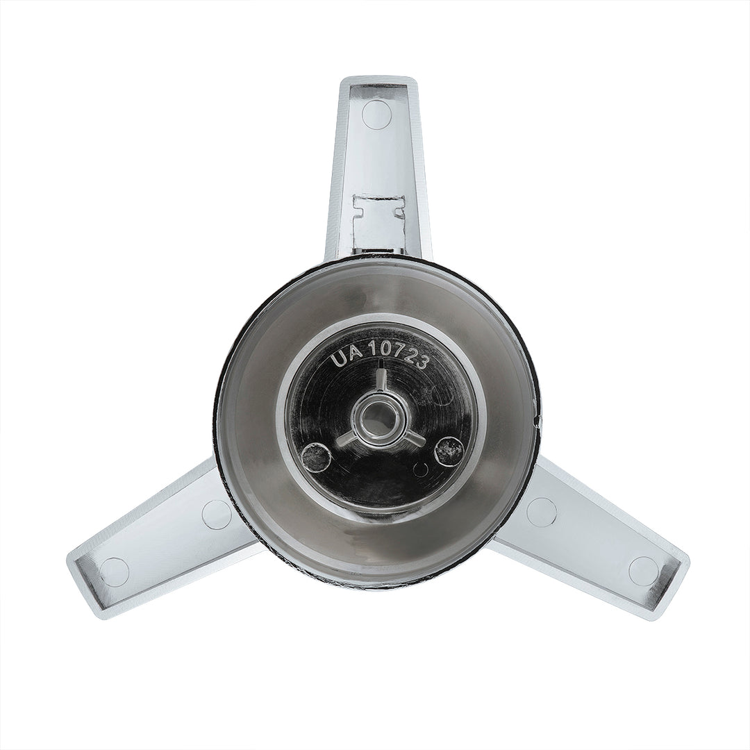 Chrome Plastic 3 Bar Straight Hubcap Spinner Only