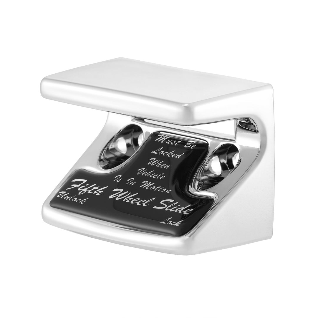 Chrome Plastic Fifth Wheel Switch Guard With Glossy Sticker For 1990-2010 Freightliner Classic-Black Sticker
