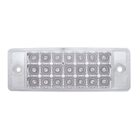 21 LED Reflector Rectangular Light (Clearance/Marker) - Amber LED/Clear Lens