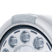 Stainless Classic Headlight 11 LED Bulb & LED Signal - Clear Lens