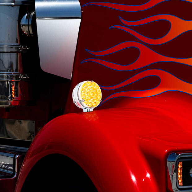 42 LED Reflector Double Face Competition Series Turn Signal Light-Amber & Red LED/Clear Lens