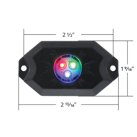 RGB Multi-Color 500 Lumen LED Rock Light 4-Piece Kit
