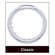 Stainless Steel Classic Half Moon Headlight H6024 Bulb & LED Turn Signal - Clear Lens