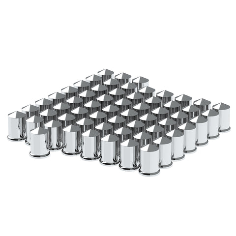 1-1/2" X 3" Chrome Plastic Pointed Nut Covers - Push-On (Color Box of 60)