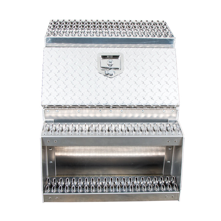 24"L X 25"W X 28"H Aluminum Step Saddle Box
