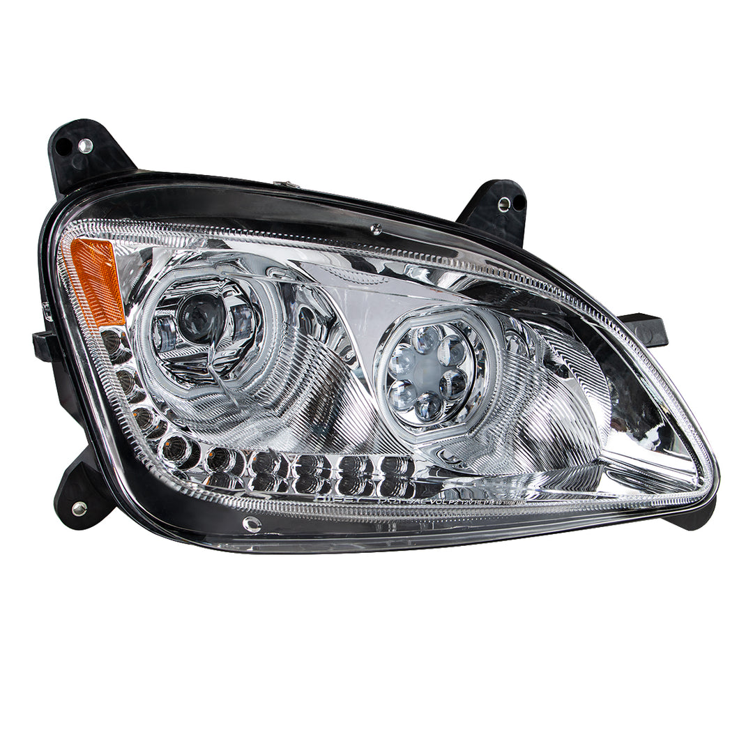 Chrome 10 LED Headlight For Peterbilt 587 (2010-2016) &amp; 579 (2012-2021) - Passenger Side