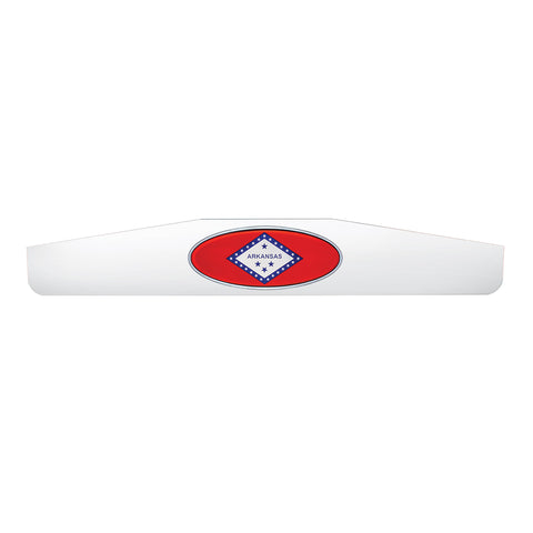 4" X 24" Chrome Bottom Mud Flap Weight With Oval Arkansas Flag Emblem