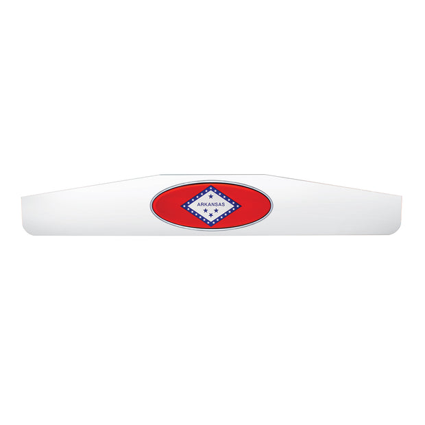 4" X 24" Chrome Bottom Mud Flap Weight With Oval Arkansas Flag Emblem