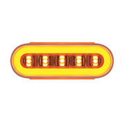22 LED 6" Oval Clear Lens With Halo Insert GloLight Light - Amber LEDs/Amber Insert (Card)