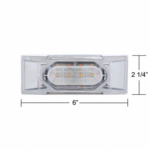 16 LED Reflector Light (Clearance/Marker) With Chrome Bezel - Amber LED/Clear Lens