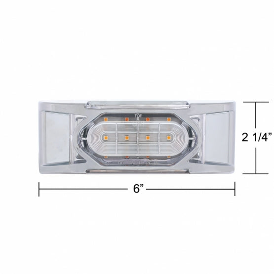 16 LED Reflector Light (Clearance/Marker) With Chrome Bezel - Amber LED/Clear Lens