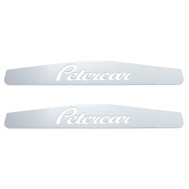 4" X 24" Chrome Petercar Bottom Mud Flap Plate - Welded Stud (Card of 2)