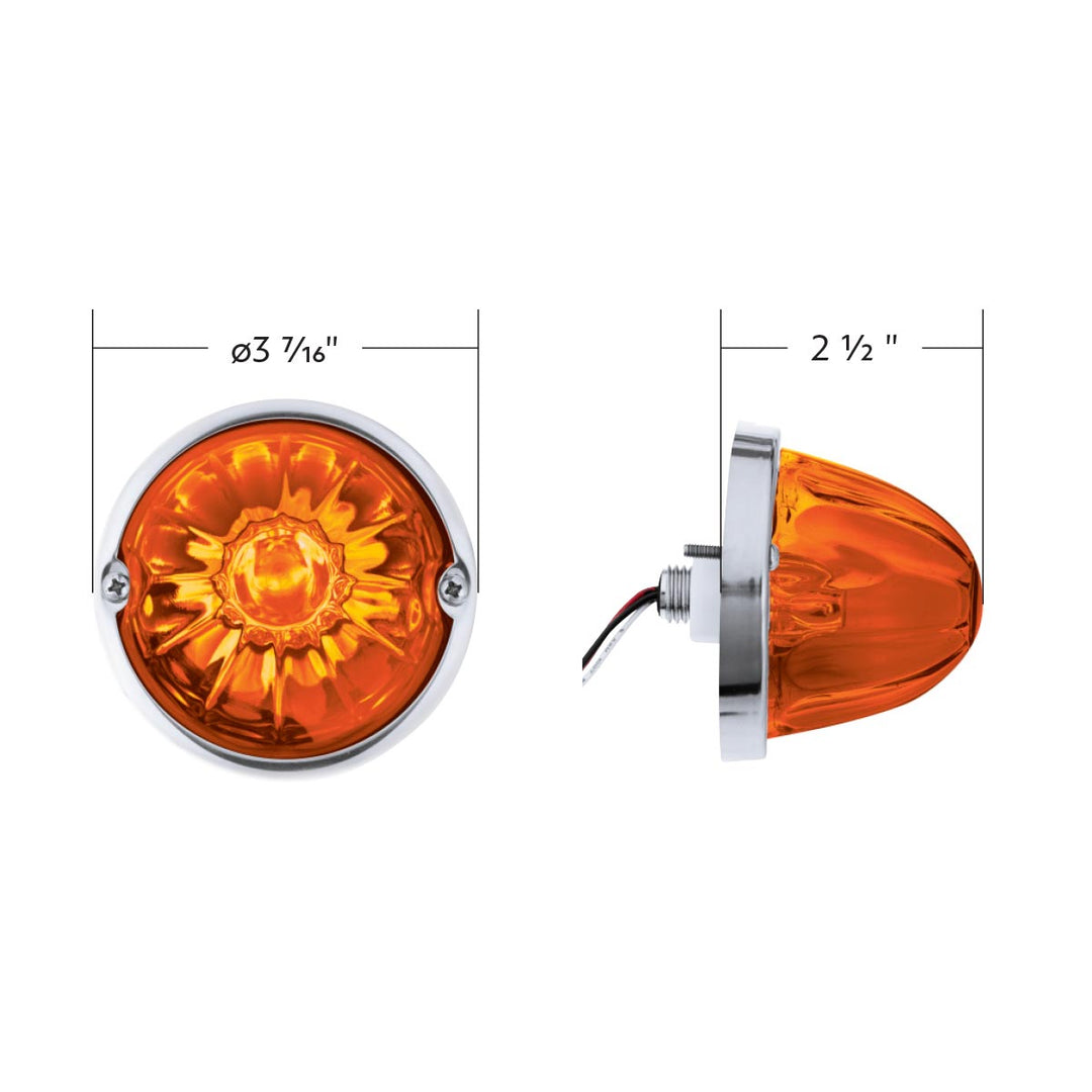 Glass Watermelon Light Kit With 2 LED Light-Amber LED/Dark Amber Lens