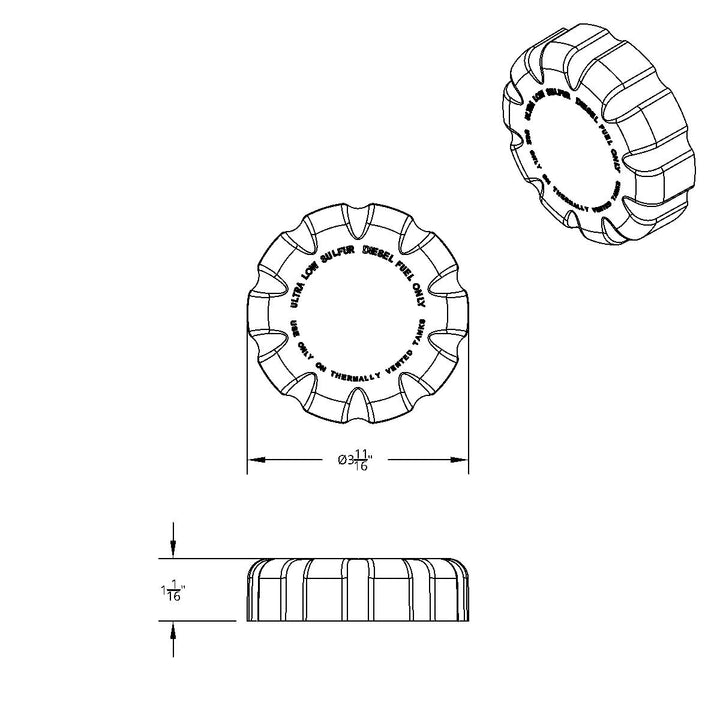 Chrome Plastic Fuel Cap Cover For Volvo - Non-Locking