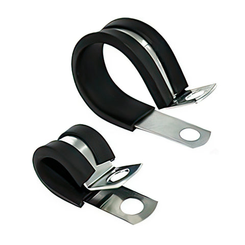 1/4",3/8",1/2",5/8",3/4" I.D. Santoprene Insulated Clamps w/ 1/4" Mounting Hole (10-Pack)