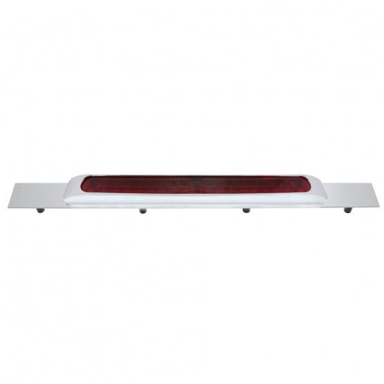 Chrome Top Mud Flap Plate With 19 LED 17" Light Bar & Bezel - Red LED/Red Lens (Each)
