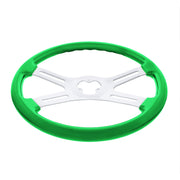 18" Vibrant Color 4 Spoke Steering Wheel - Candy Apple Green