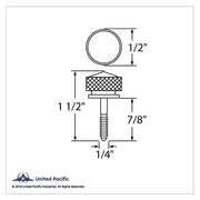 1/4"-20 Knurled Head Dash Screw For Peterbilt - Amber Crystal (14-Pack)