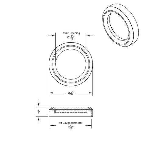 2-1/4" Pyrometer Gauge Bezel For Kenworth