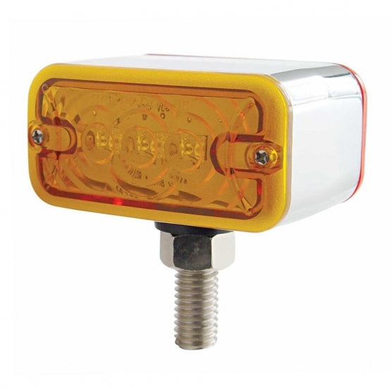 6 LED Double Face Light - T-Mount - Amber &amp; Red LED/Amber &amp; Red Lens
