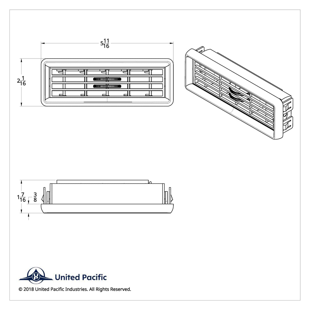 Chrome Plastic A/C Vent For International 2000 Or Earlier Model