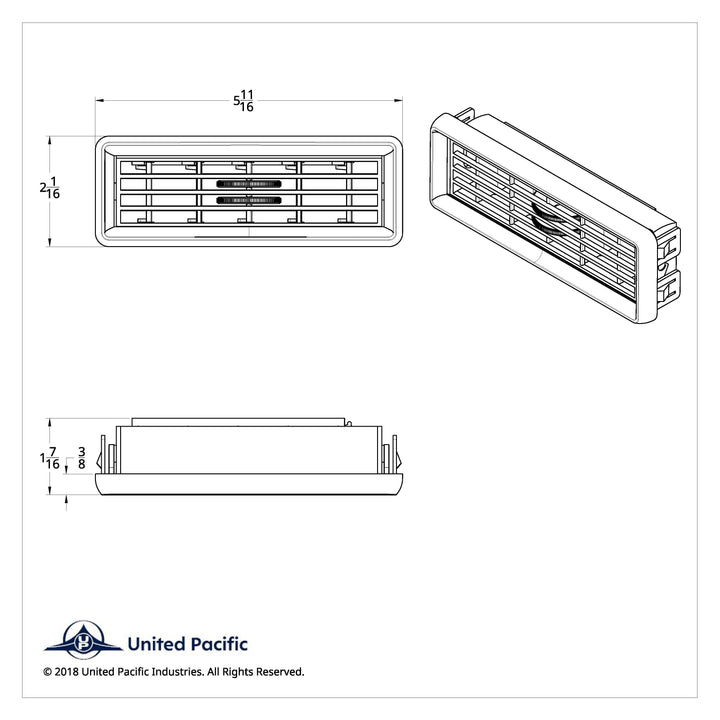 Chrome Plastic A/C Vent For International 2000 Or Earlier Model