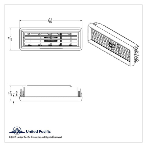 Chrome Plastic A/C Vent For International 2000 Or Earlier Model