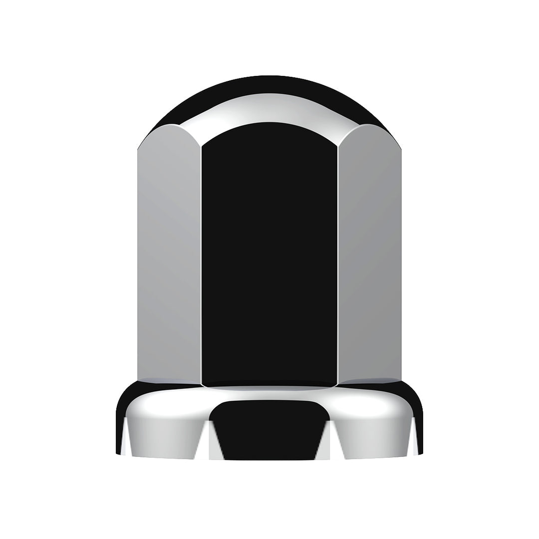 33mm X 2-7/16" Chrome Plastic Standard Nut Covers With Flange - Push-On (Color Box of 20)
