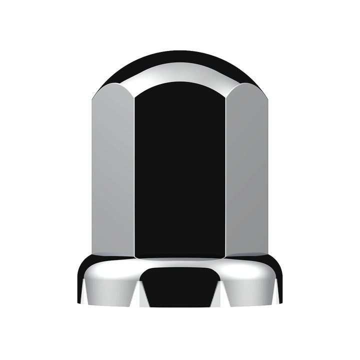 33mm X 2-7/16" Chrome Plastic Standard Nut Covers With Flange - Push-On (Color Box of 20)