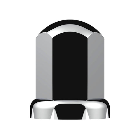 33mm X 2-7/16" Chrome Plastic Standard Nut Covers With Flange - Push-On (Color Box of 20)