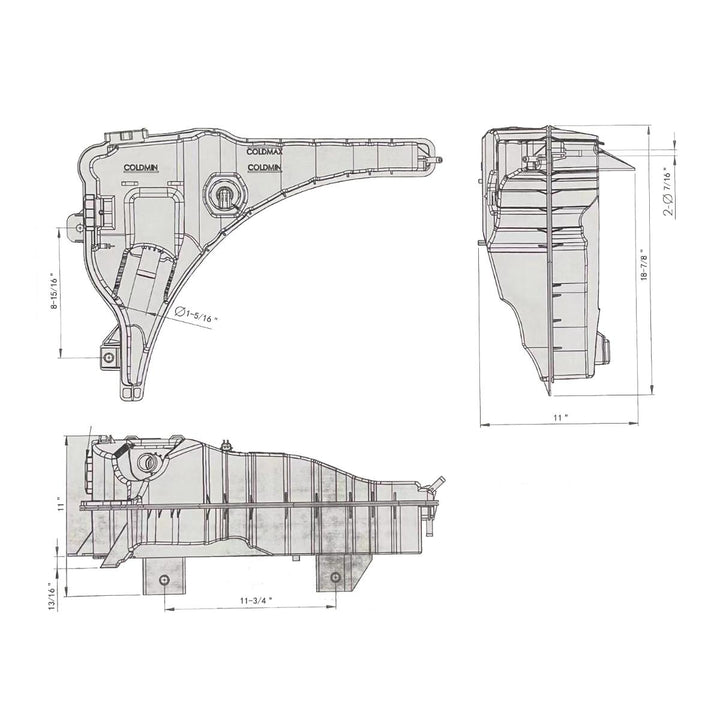Pressurized Coolant Reservoir &amp; Coolant Level Sensor For 2008-2017 Freightliner Cascadia