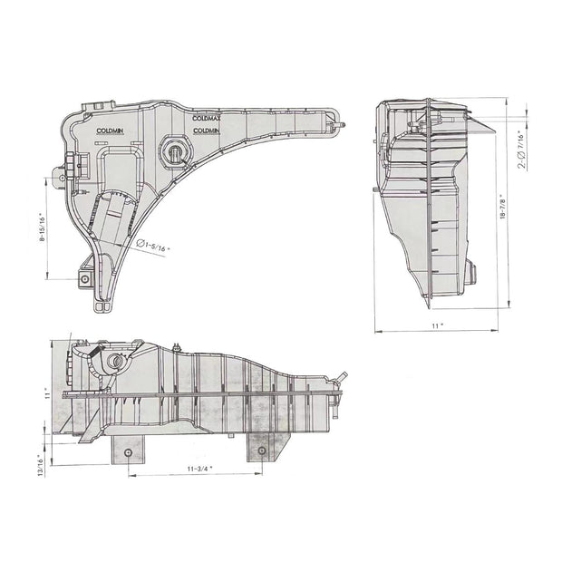 Pressurized Coolant Reservoir & Coolant Level Sensor For 2008-2017 Freightliner Cascadia