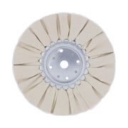 8" White Treated Airway Buff - 5/8" & 1/2" Arbor