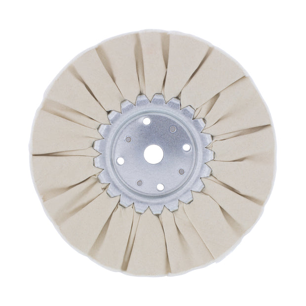 8" White Treated Airway Buff - 5/8" & 1/2" Arbor