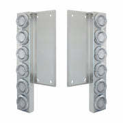 FL SS Front Air Cleaner Bracket W/12X 9 LED 2" Lights & Bezels -Amber LED/Clear Lens