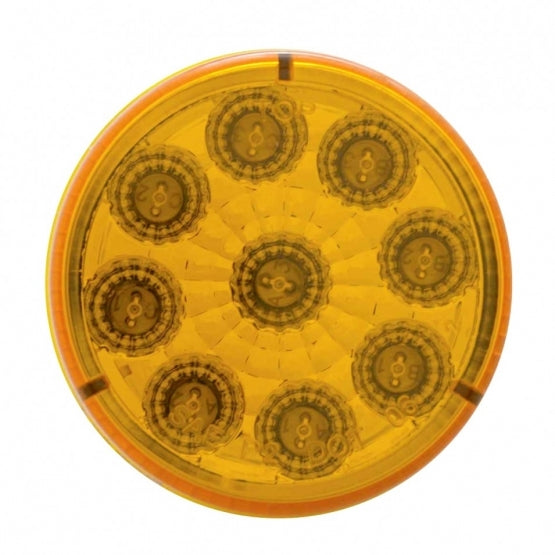 9 LED 2" Round Reflector Light (Clearance/Marker) - Amber LED/Amber Lens