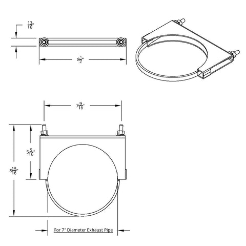 7" Stainless U-Bolt Exhaust Clamp