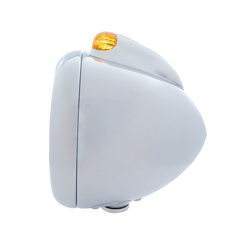 Chrome Guide 682-C Headlight H6024 & Dual Mode LED Signal - Amber Lens