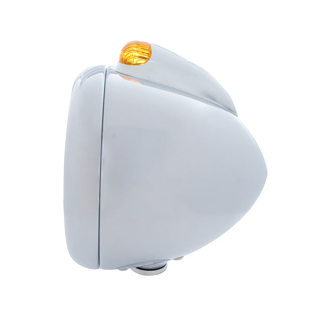 Chrome Guide 682-C Headlight H6024 & Dual Mode LED Signal - Amber Lens