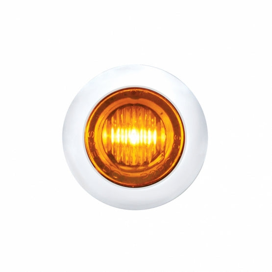 SS Front Air Cleaner Bracket With 22X 3 Amber LED 3/4" Mini Lights &amp; SS Bezels For Peterbilt-Amber Lens