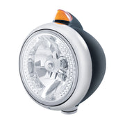 Black Guide 682-C Headlight H4 With White LED & Original Style LED Signal - Amber Lens