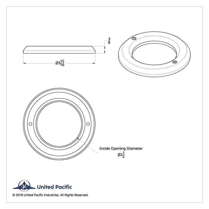 2-1/2" Light Bezel United Pacific 10459