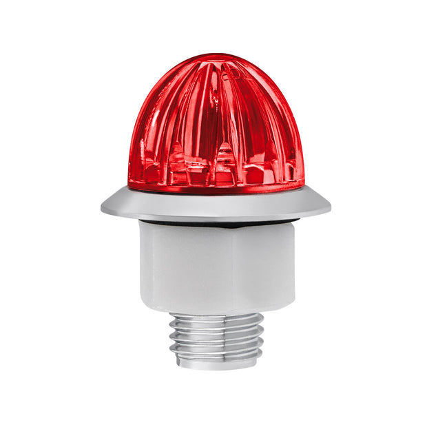 4 LED 3/4" Mini Watermelon Double Fury Light With Clear Lens (Clearance/Marker) - Red & White LED