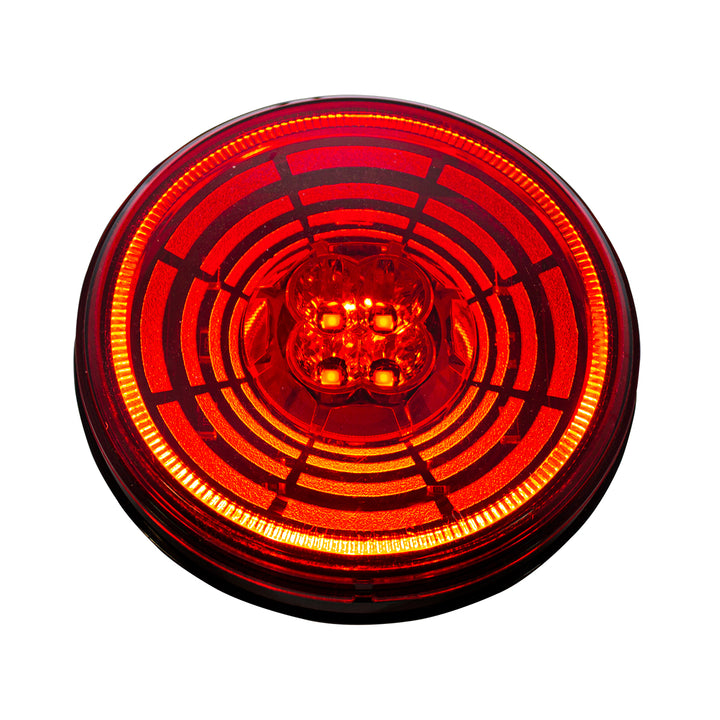 13 LED 4" Round Abyss Light (Stop, Turn &amp; Tail) - Red LED/Red Lens